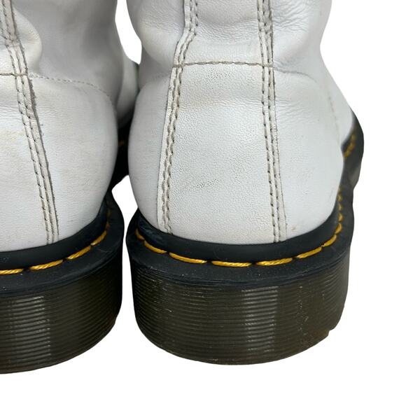 Dr. Martens 1460 Flat White Combat Boots - WHITE & BLACK - Picture 7 of 12
